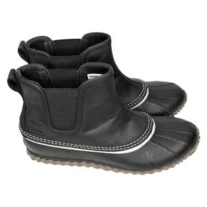 Sorel Out N About Chelsea Boots Womens Size 8 Black Waterproof Ankle Booties